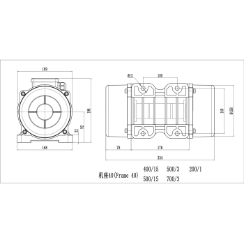 silnik wibracyjny PT-MVE500/3-40 500W 400V 5kN